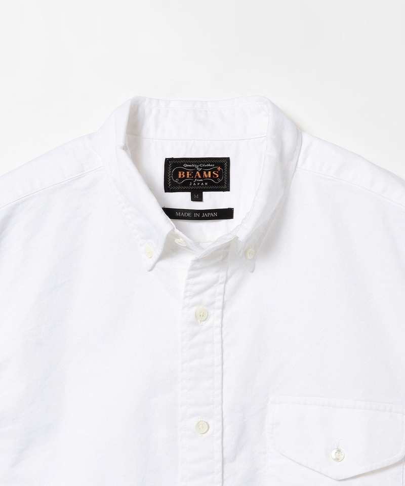 Beams Plus B.D. Short Sleeve Oxford Shirt - White