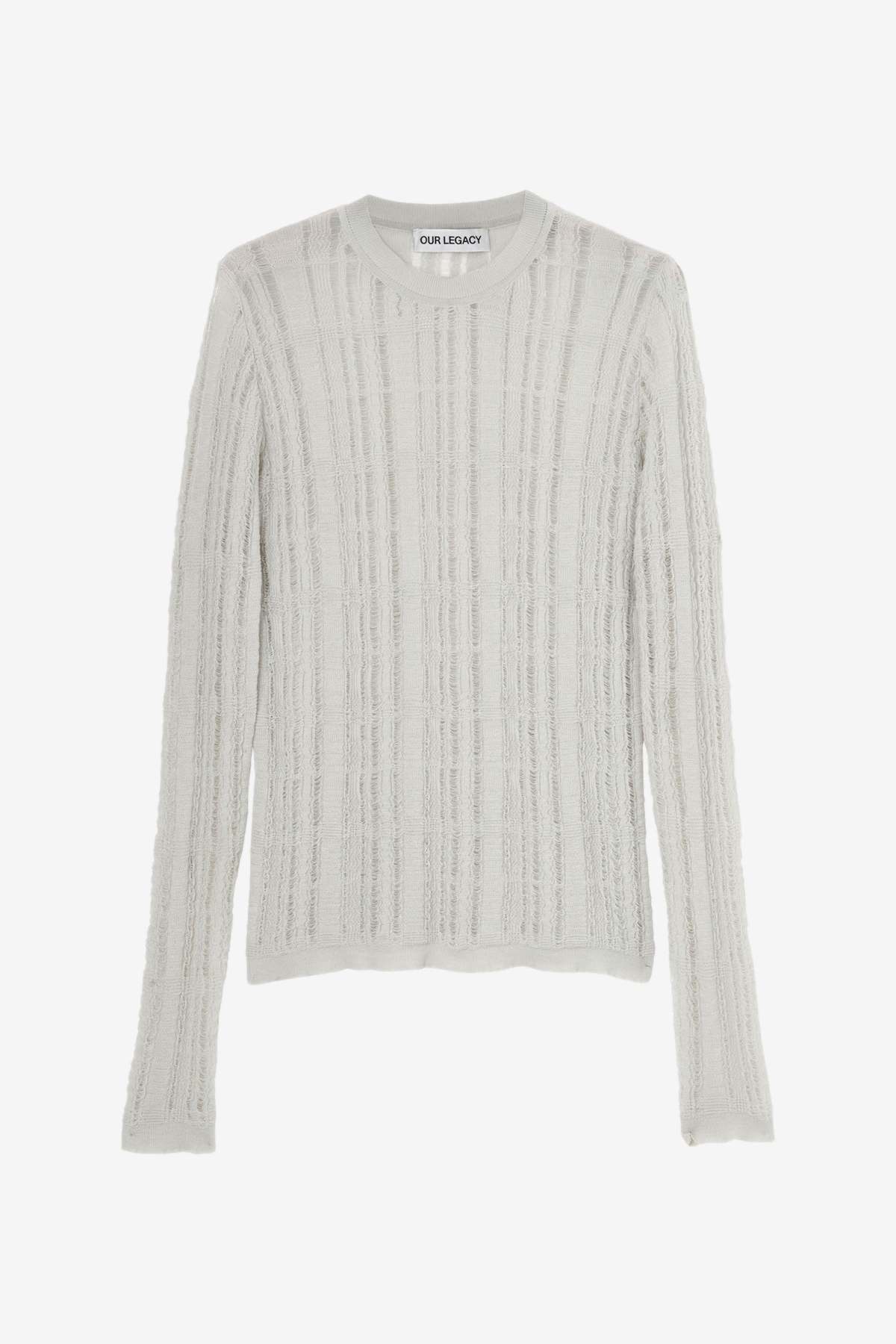 トップス Our Legacy Knitted Sweater 46 Our Legacy - V-Neck Crochet Bone Airy Alpaca
