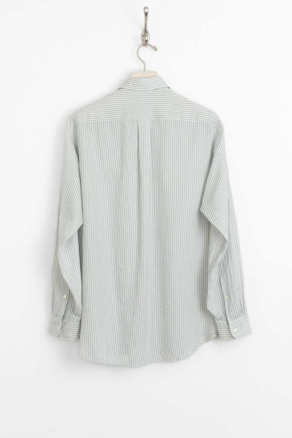KAPTAIN SUNSHINE Plain Shirt Organic Giza Cotton Voile Mesh Stripe 