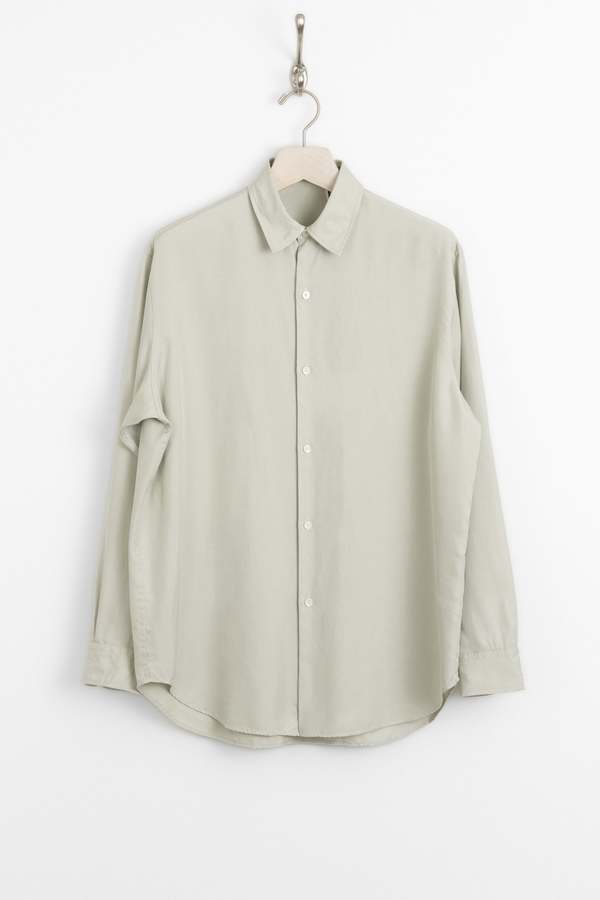 KAPTAIN SUNSHINE Plain Shirt Washed Silk Gabardine Shirt - Whisper