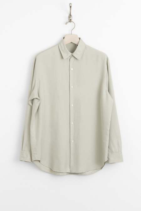 KAPTAIN SUNSHINE Plain Shirt Organic Giza Cotton Voile Mesh Stripe