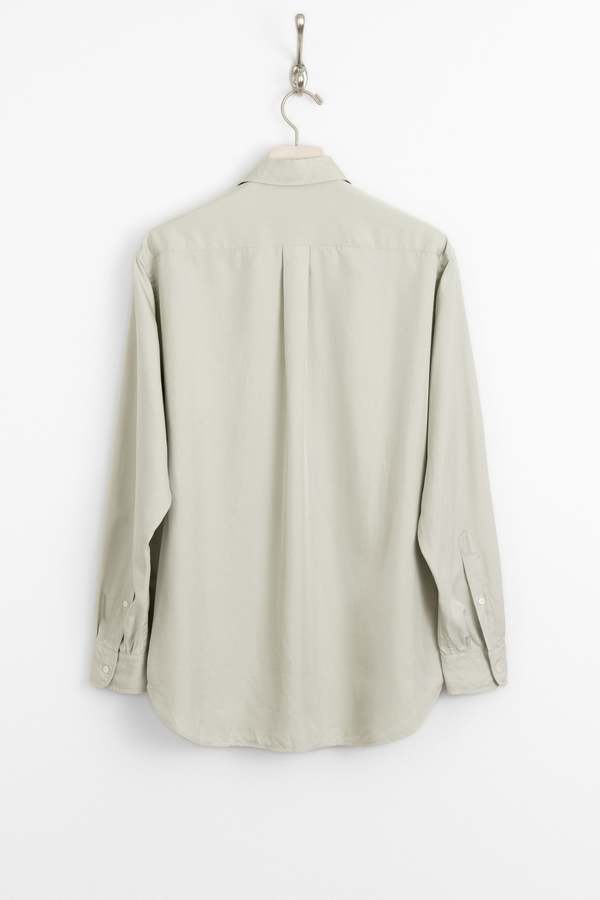 KAPTAIN SUNSHINE Plain Shirt Washed Silk Gabardine Shirt - Whisper