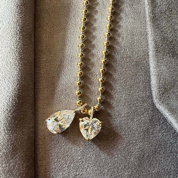 Alexa Leigh Heart Pendant Ball Chain Necklace
