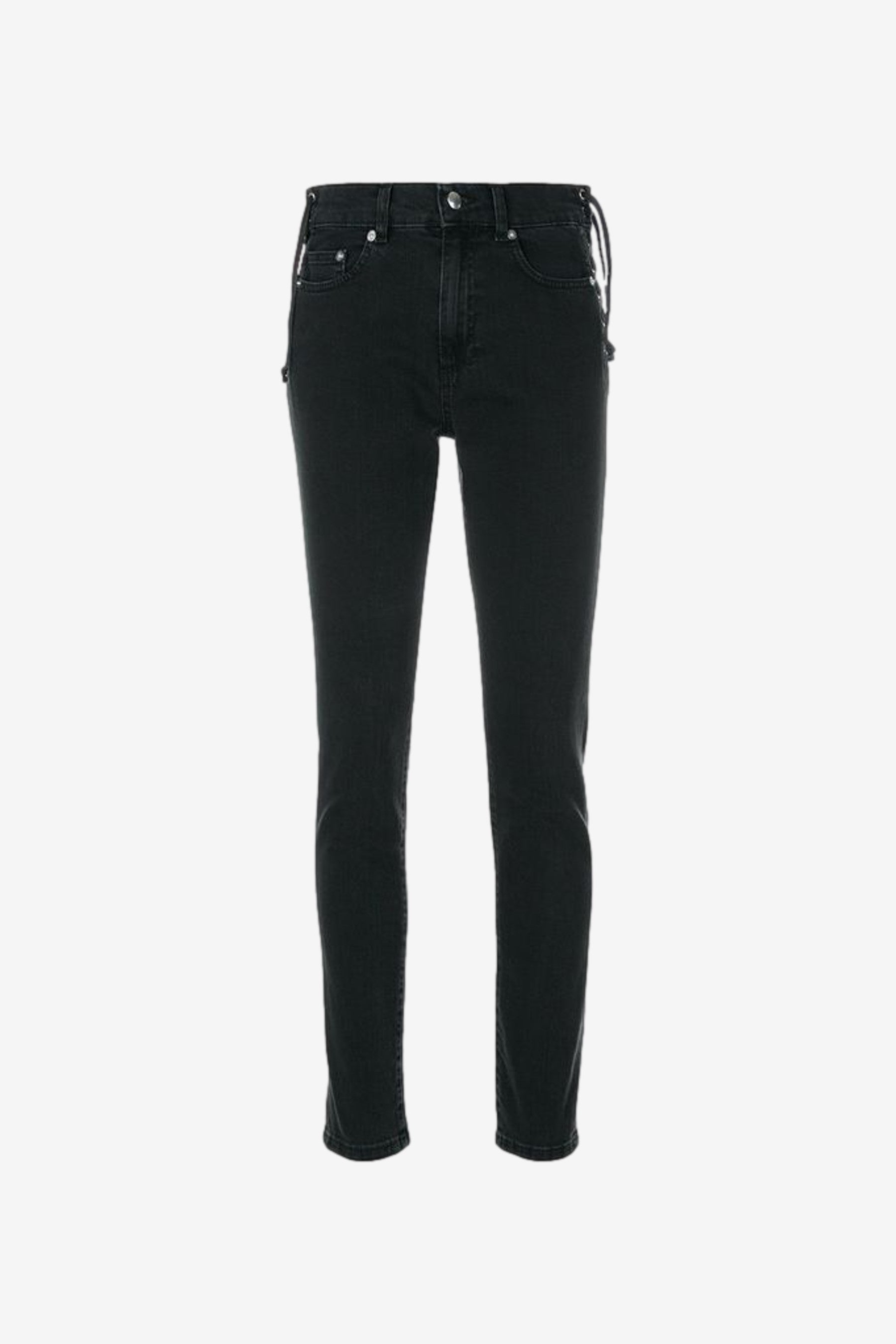 Alexander McQueen Laced Harvey Jeans - Black Stonewashed | Garmentory