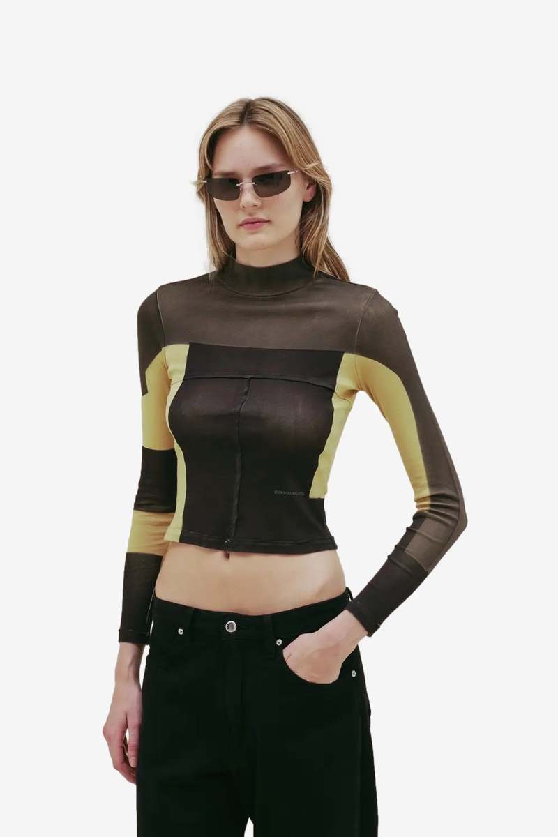 ECKHAUS LATTA Lapped Baby Turtleneck Top ECKHAUS LATTA Lapped Baby Turtleneck Top