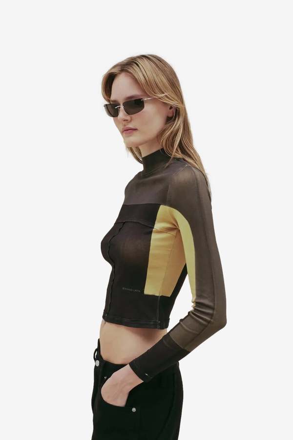 ECKHAUS LATTA Lapped Baby Turtleneck Top ECKHAUS LATTA Lapped Baby Turtleneck Top
