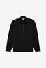 Sunspel Loopback Half Zip Sweatshirt - Black - Thumbnail 1