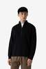 Sunspel Loopback Half Zip Sweatshirt - Black - Thumbnail 3