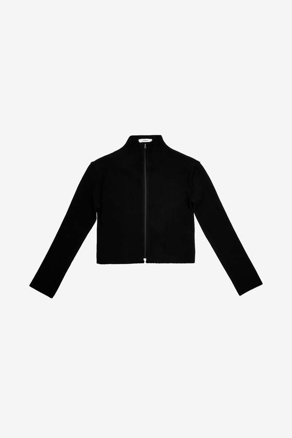 AMOMENTO Mock Neck Zip-Up Cardigan | Garmentory