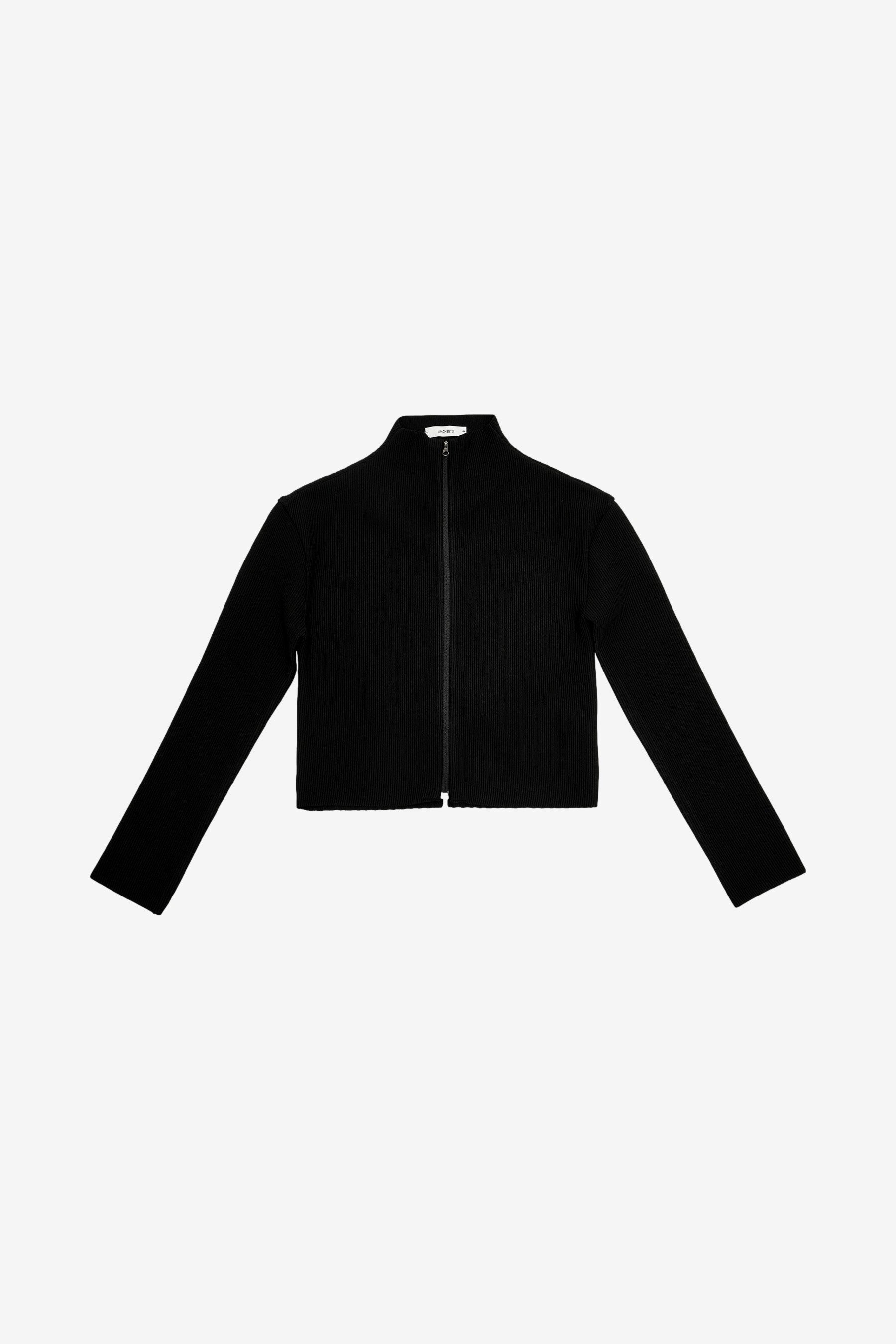 AMOMENTO Mock Neck Zip-Up Cardigan | Garmentory
