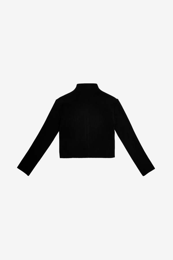 AMOMENTO Mock Neck Zip-Up Cardigan | Garmentory