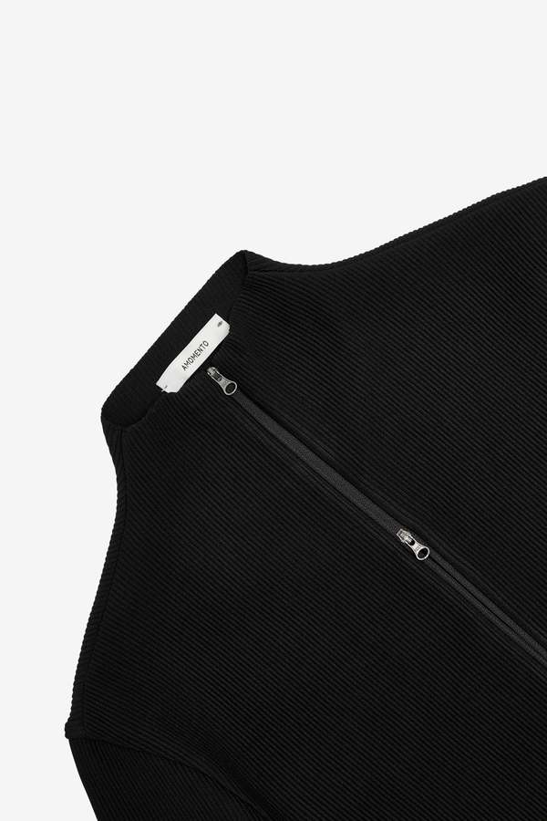 AMOMENTO Mock Neck Zip-Up Cardigan | Garmentory
