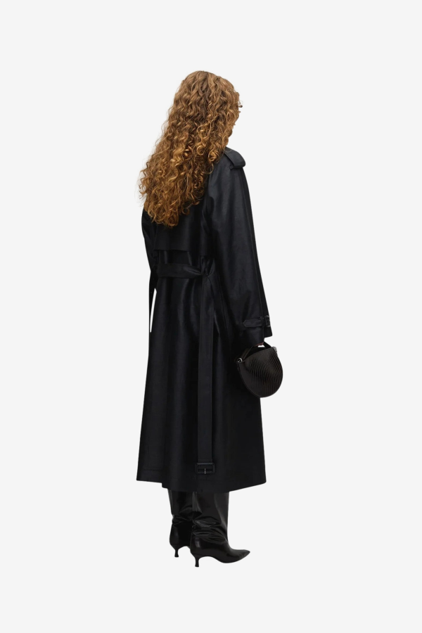 UMBER POSTPAST Mud Dyed Silk Trench Coat