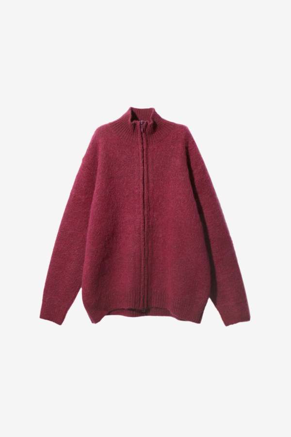 Needles Zipped Mohair Cardigan - Bordeaux | Garmentory