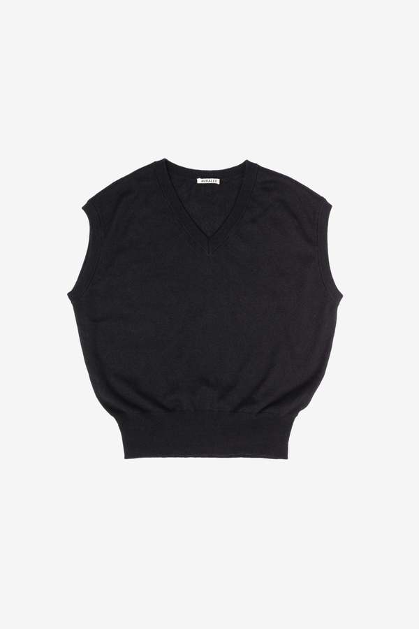 トップス AURALEE FINE CASHMERE SILK KNIT VEST トップス AURALEE FINE CASHMERE SILK KNIT VEST Auralee Wool