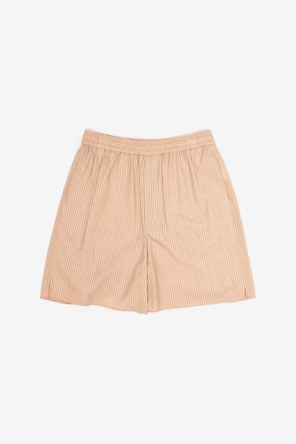Auralee Super Fine Wool Stripe Shorts - Light Brown Stripe