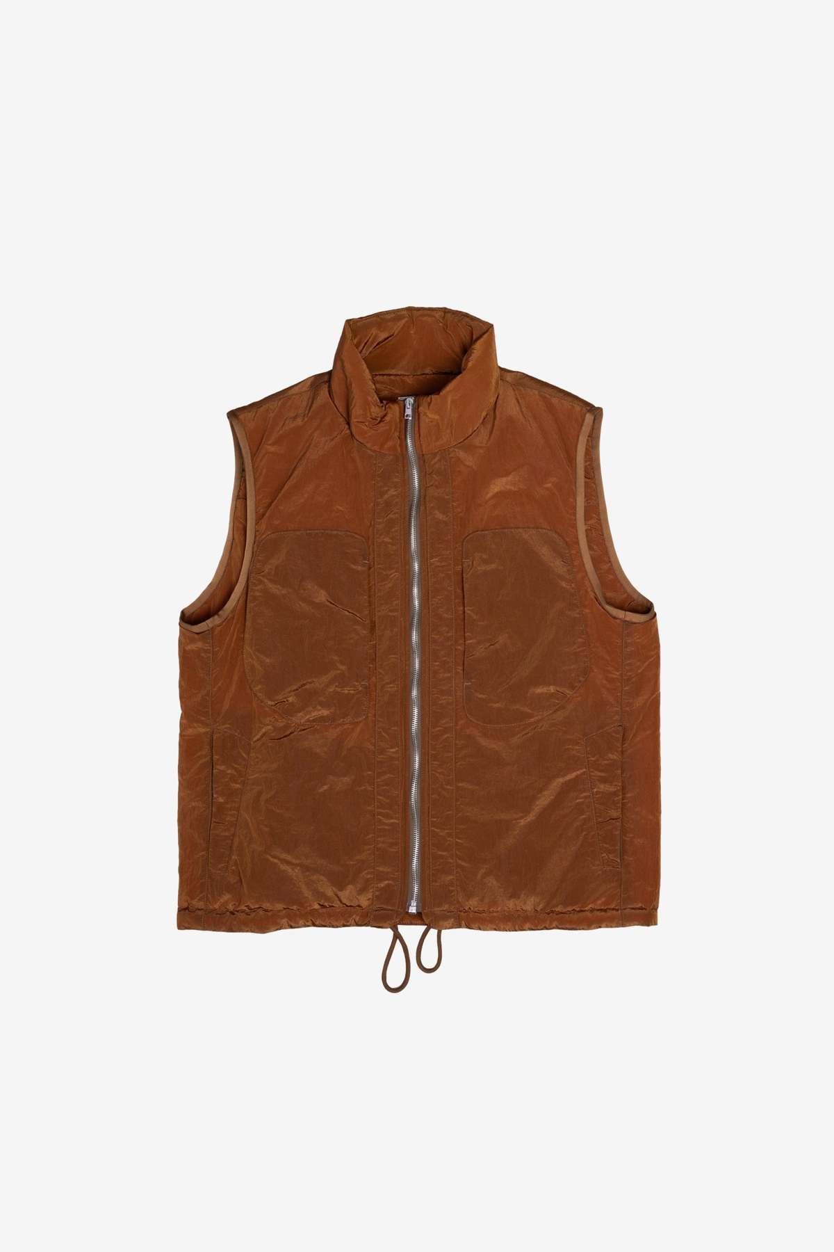 RANRA ナイロンベスト Ranra Treker Shiny Nylon Vest - Bronze Brown | Garmentory