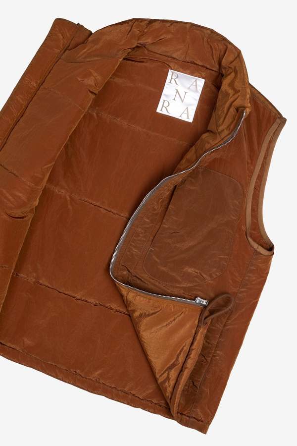 Ranra Treker Shiny Nylon Vest - Bronze Brown | Garmentory