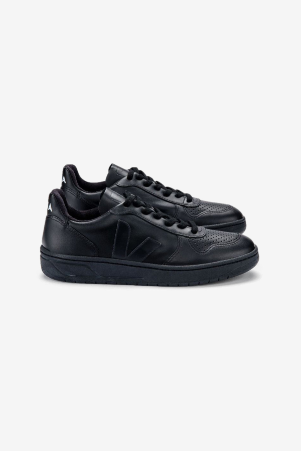 VEJA V-10 Leather Sneaker - All Black