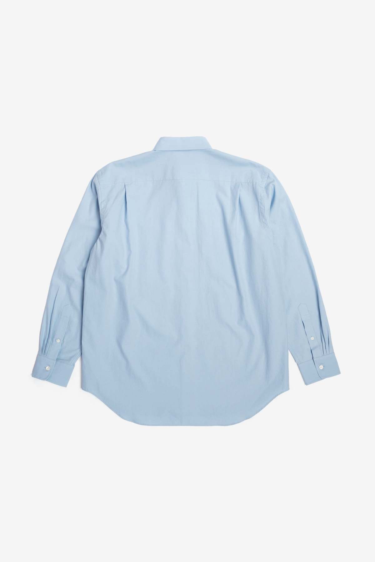 Auralee Washed Finx Twill Big Long Sleeve Shirt - Sax Blue