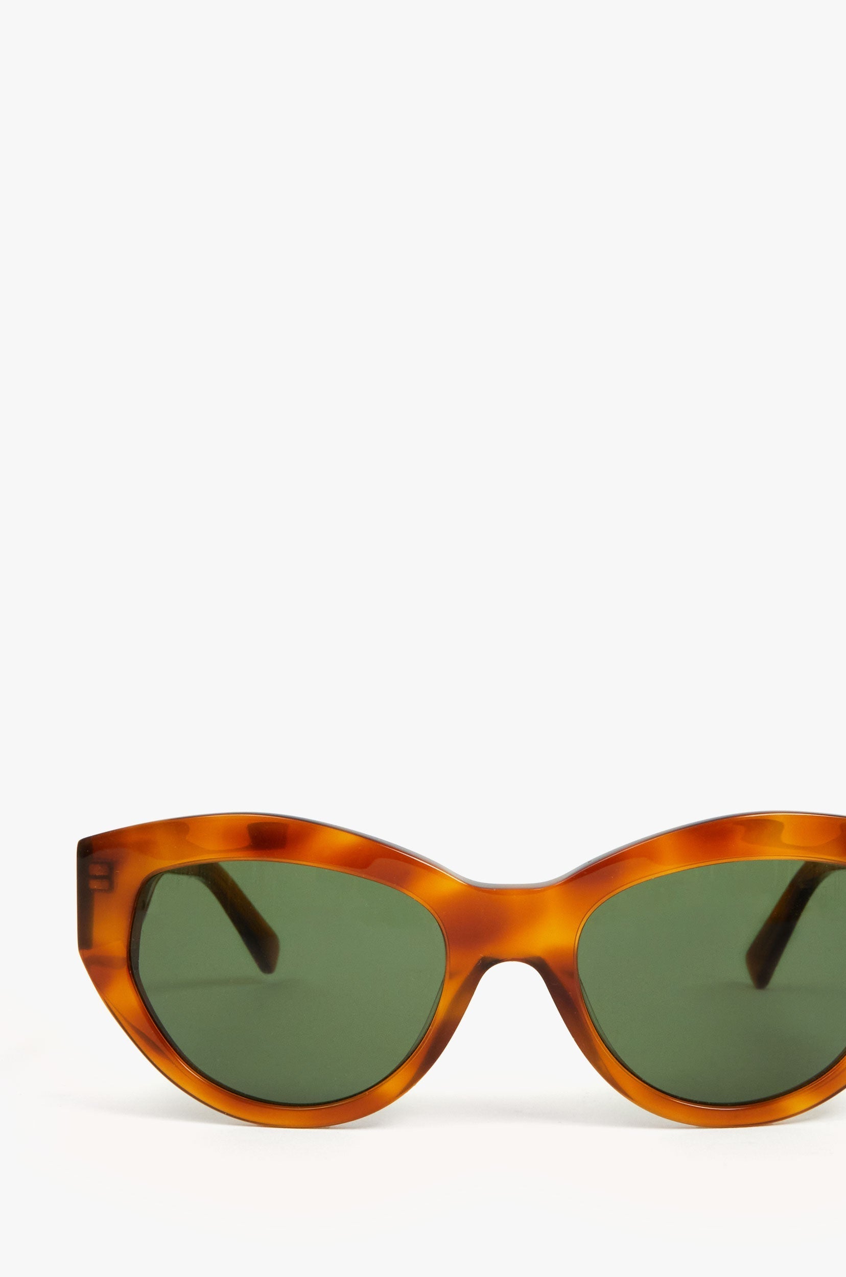 New! Clare V. Tortoiseshell Oval Sunglasses with Green Lenses Clare V. Lizzie Sunglasses – ascot + hart main image 2