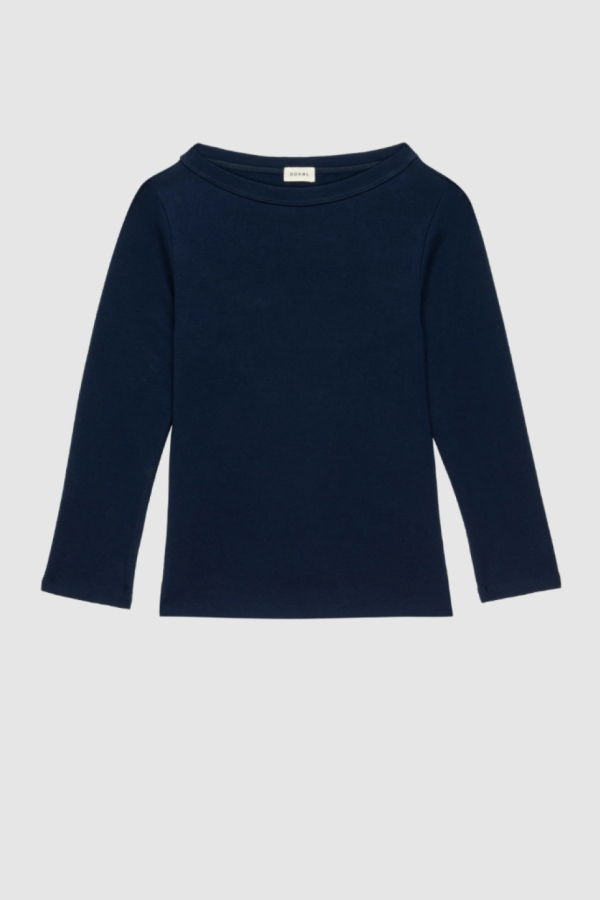 Donni. Baby Rib Boat Neck Top