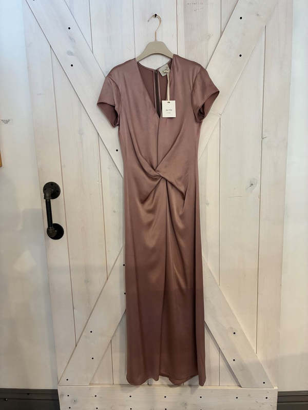 Alysi V-Neck Satin Dress - Choco