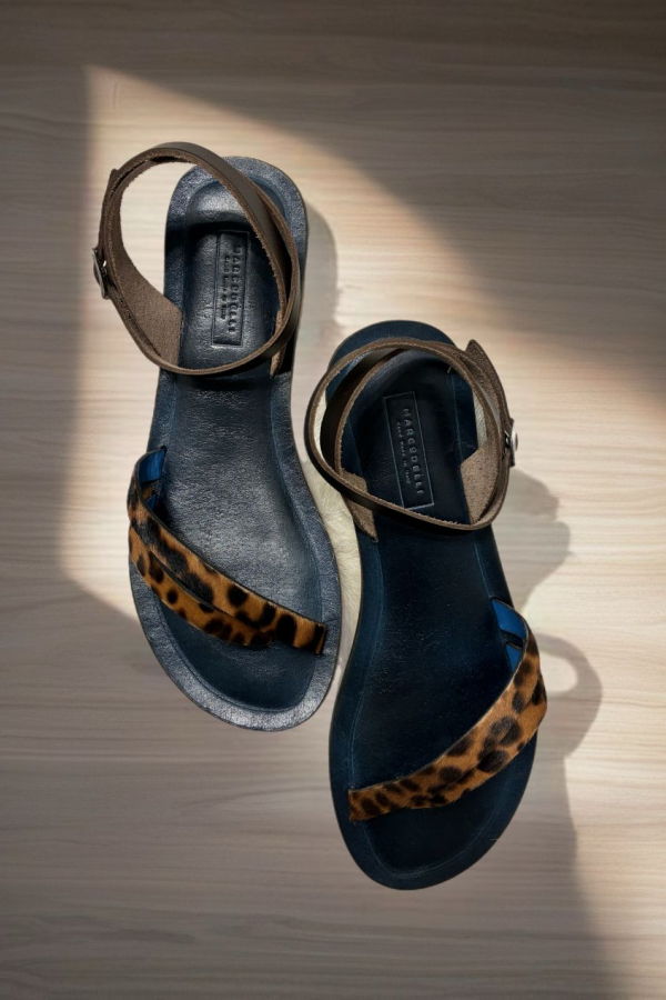 Marco Delli Elba Strappy Sandal - Leopard Pony