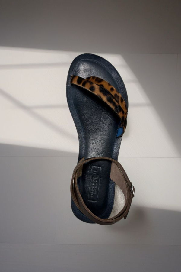 Marco Delli Elba Strappy Sandal - Leopard Pony