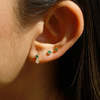 Jennie Kwon Designs Emerald Diamond Dewdrop Stud - Thumbnail 2