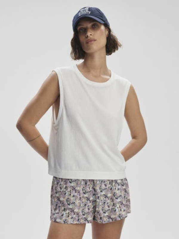 Varley Page Seamless Crop Tank - Snow White