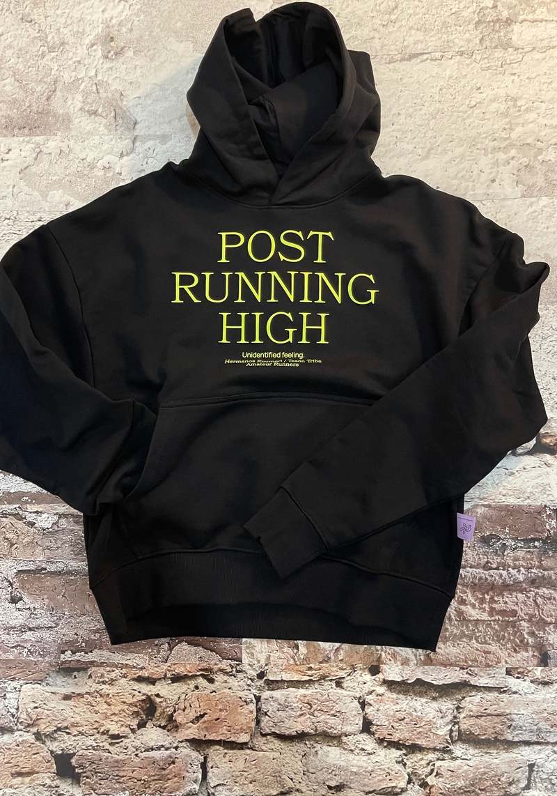 Hermanos Koumori Post Running High Boulder Hoodie - Black Garment Dye