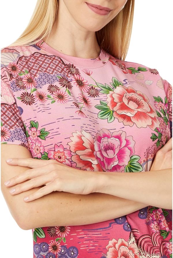 Johnny Was Loose Fit Tee - Pink