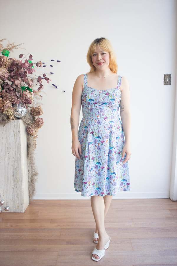 Birds of North America Corncrake Dress - Flower Toss