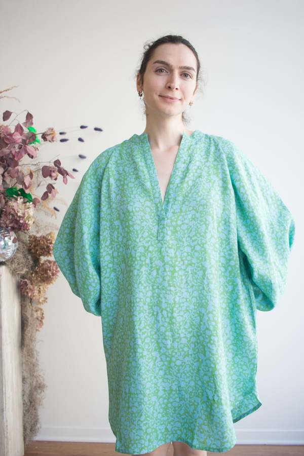 Kate Austin Designs Meret Linen Dress Aqua Jasmine