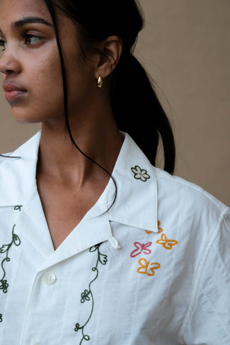 Dunst Graphic Open Collared Shirt - Garden Green | Garmentory