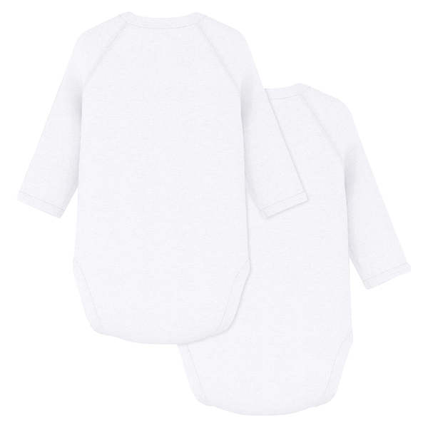 Petit Bateau Set Of Two Long Sleeved Wrap Bodysuits - White Petit Bateau Set Of Two Long Sleeved Wrap Bodysuits - White