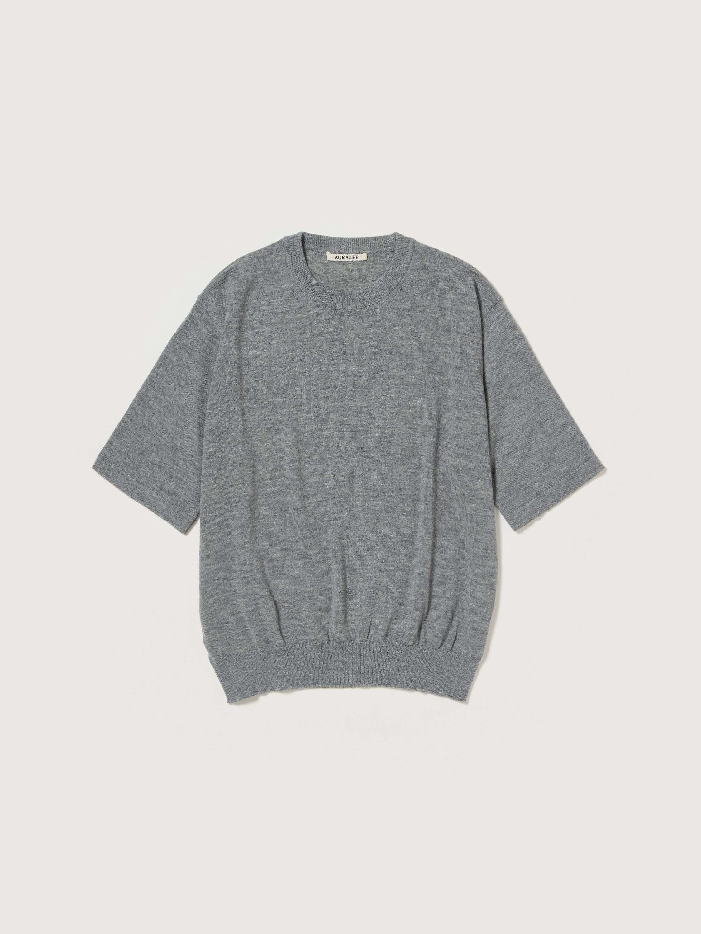 トップス AURALEE Hard Twist Cashmere Knit 5 25ss Auralee Hard Twist Cashmere Knit Tee - Top Gray | Garmentory