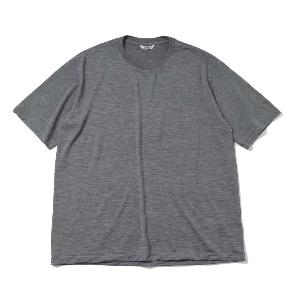 Auralee Super Soft Wool Jersey Tee - Charcoal Gray | Garmentory