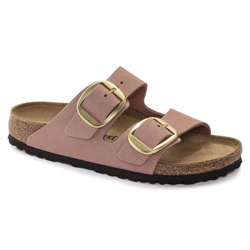Birkenstock Arizona Big Buckle Nubuck Leather Sandal - Old Rose
