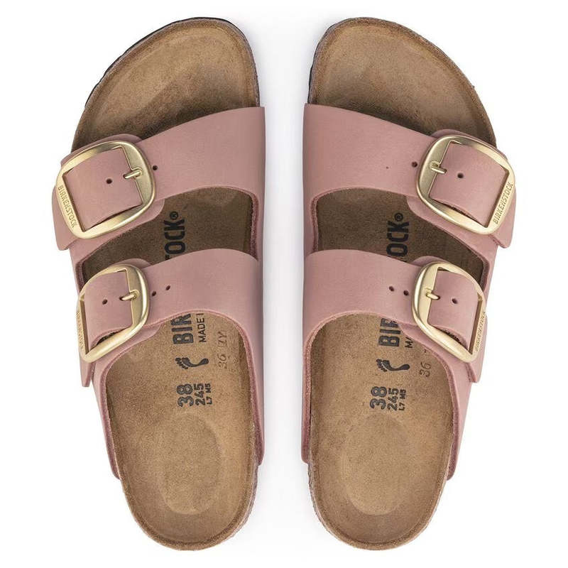 Birkenstock Arizona Big Buckle Nubuck Leather Sandal - Old Rose