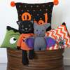 Melange Collection Boo 10" Pillow - Black/Orange - Thumbnail 2