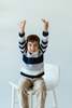 KIDS Melange Collection Bunny Striped Sweater - Thumbnail 4