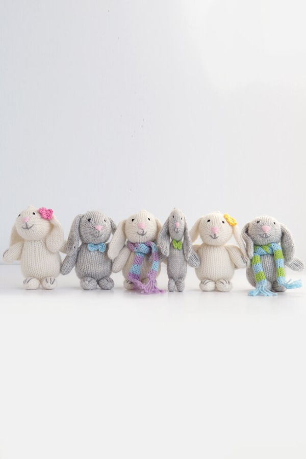 Melange Collection Bunny with Pastel Accessory Ornament Set of 6