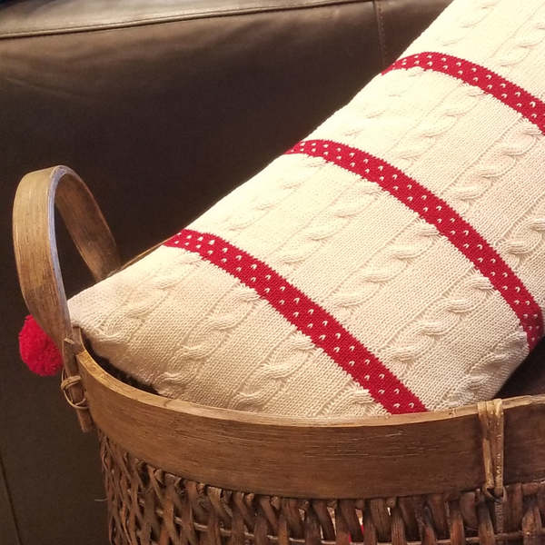 Melange Collection Cable-Knit Lumbar Pillow