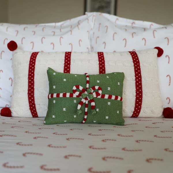 Melange Collection Cable-Knit Lumbar Pillow