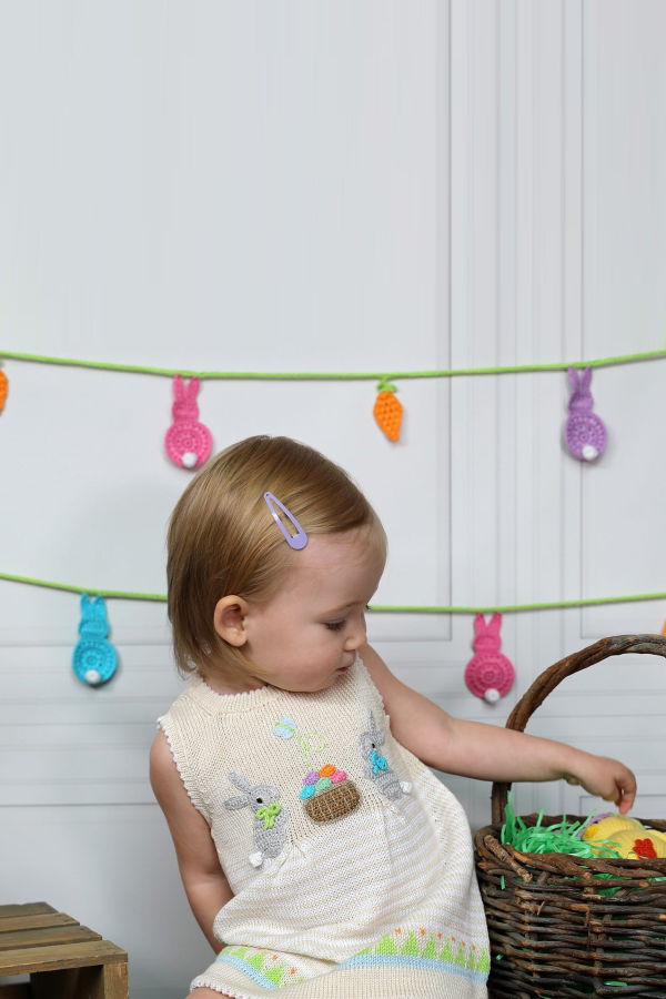 KIDS Melange Collection Easter Dress with Bunnies Dress