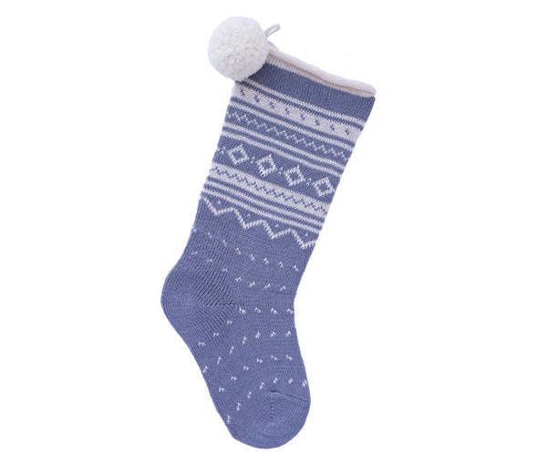 Melange Collection Nordic Roll Cuff Stocking - Grey