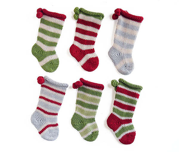 Melange Collection Tiny Stocking Ornaments Set of 6 Melange Collection Tiny Stocking Ornaments Set of 6