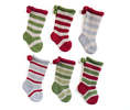 Melange Collection Tiny Stocking Ornaments Set of 6 - Thumbnail 1